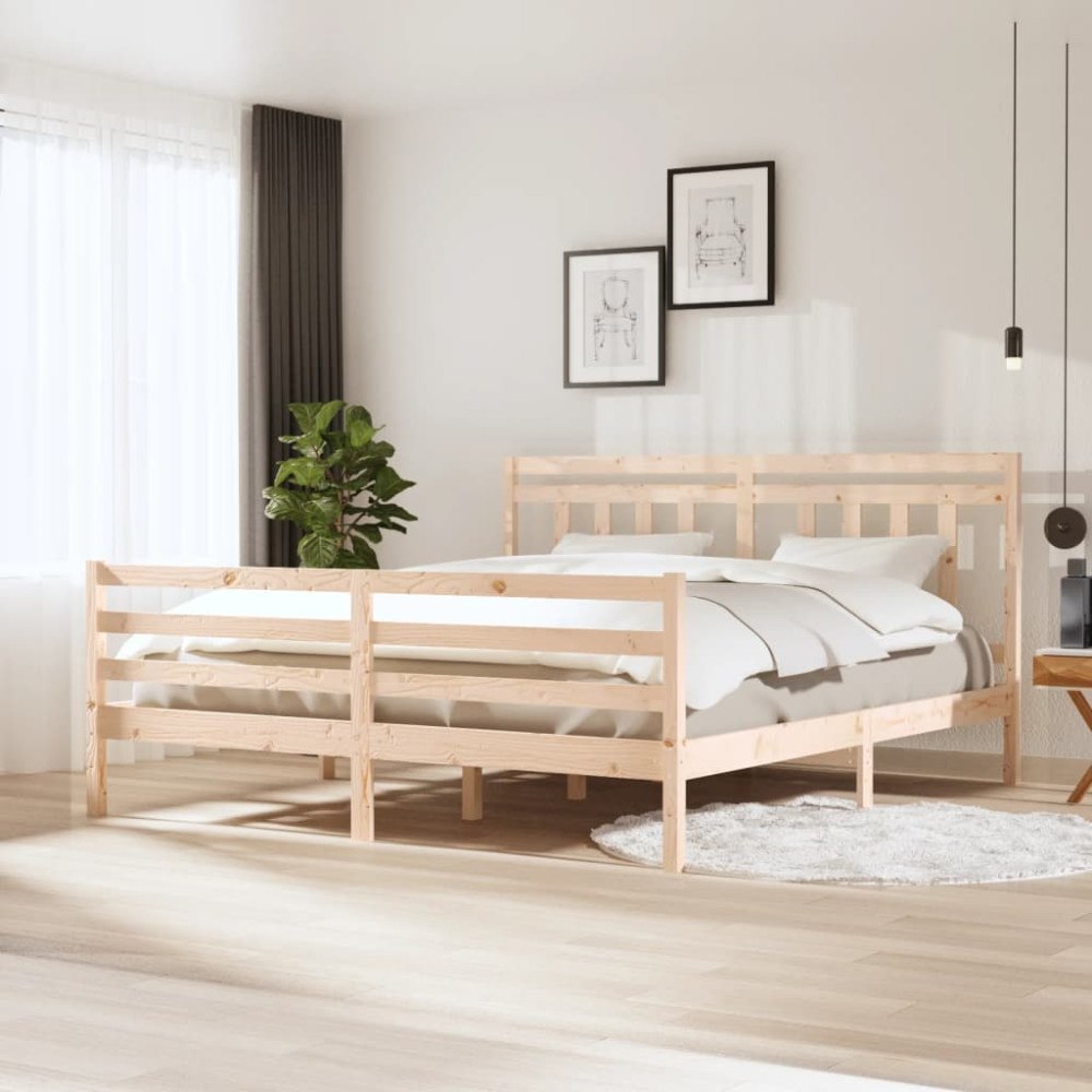 vidaXL Sängram massivt trä 180x200 cm
