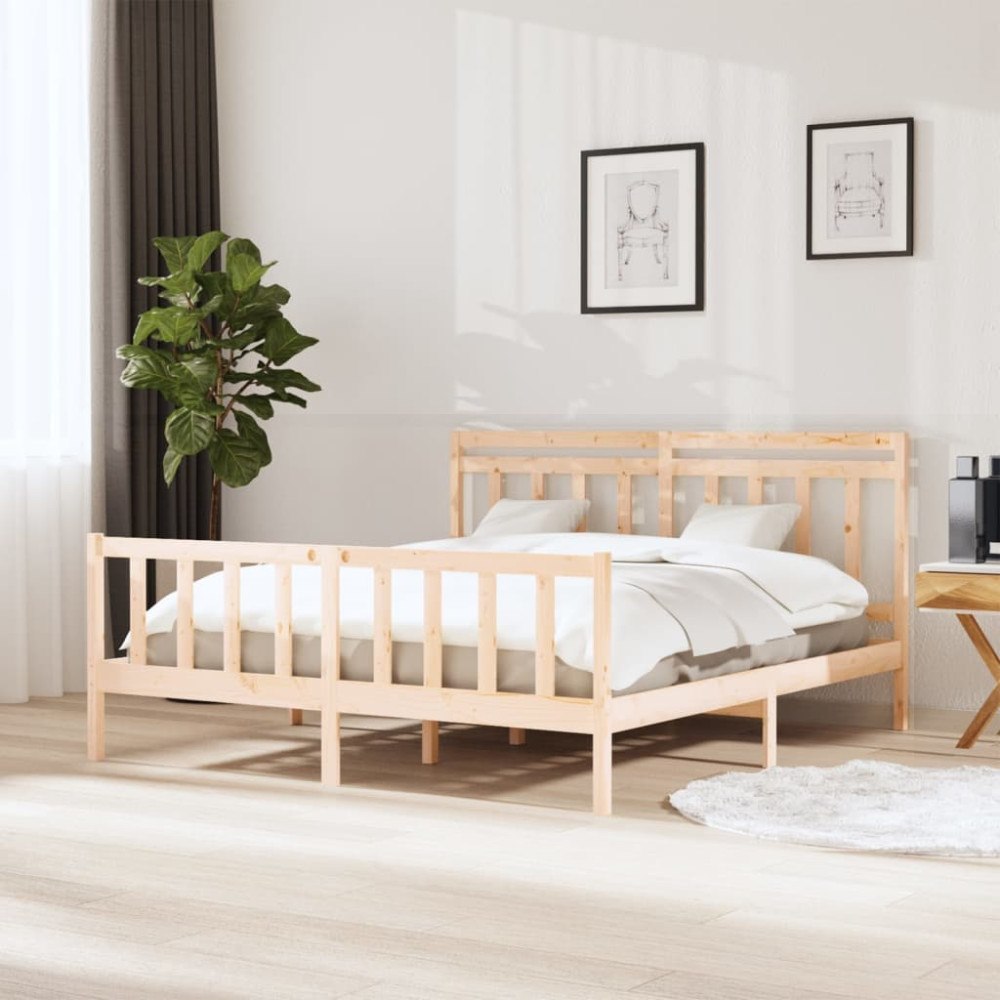 vidaXL Sängram massivt trä 160x200 cm