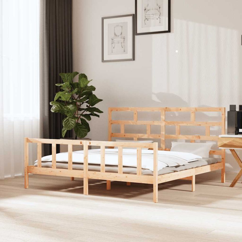 vidaXL Sängram massiv furu 180x200 cm