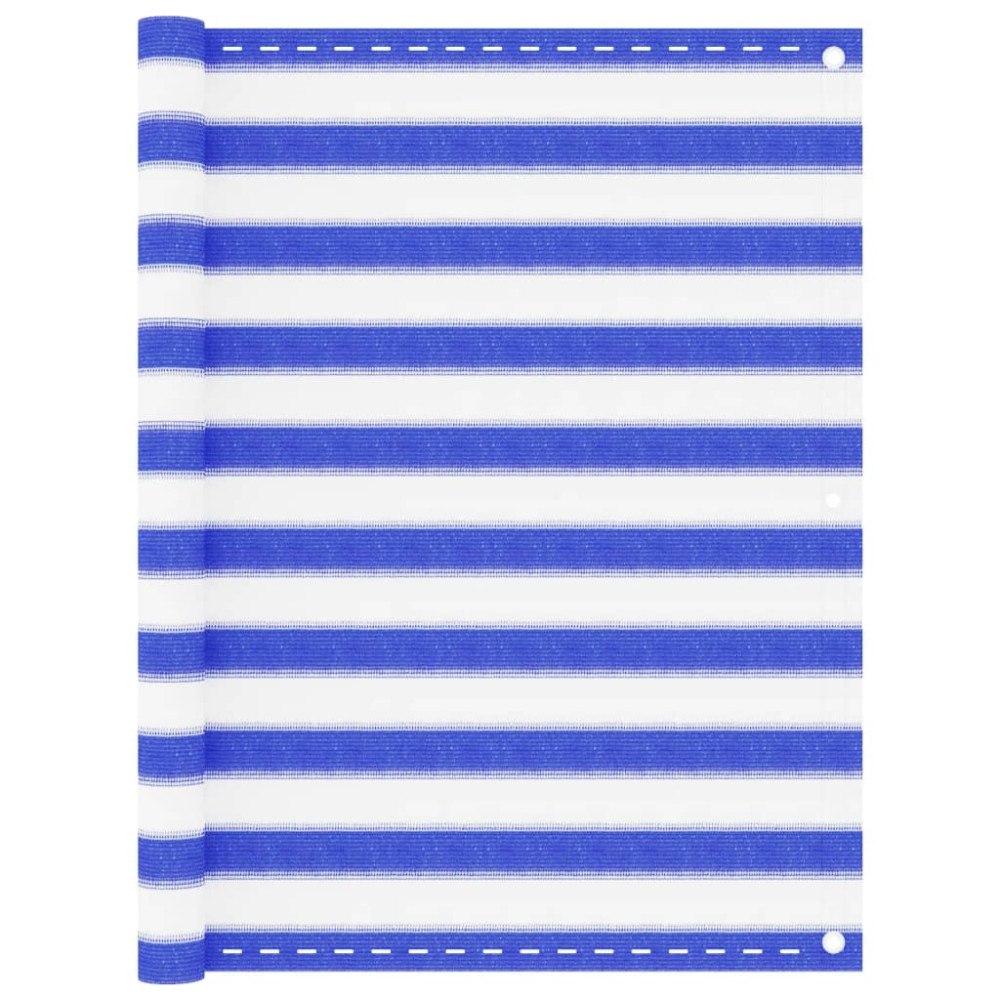 vidaXL Balkongskärm blå och vit 120x300 cm HDPE