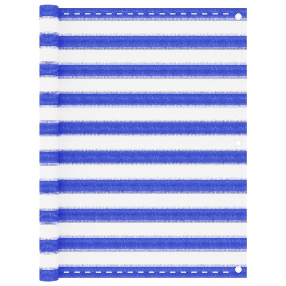 vidaXL Balkongskärm blå och vit 120x400 cm HDPE