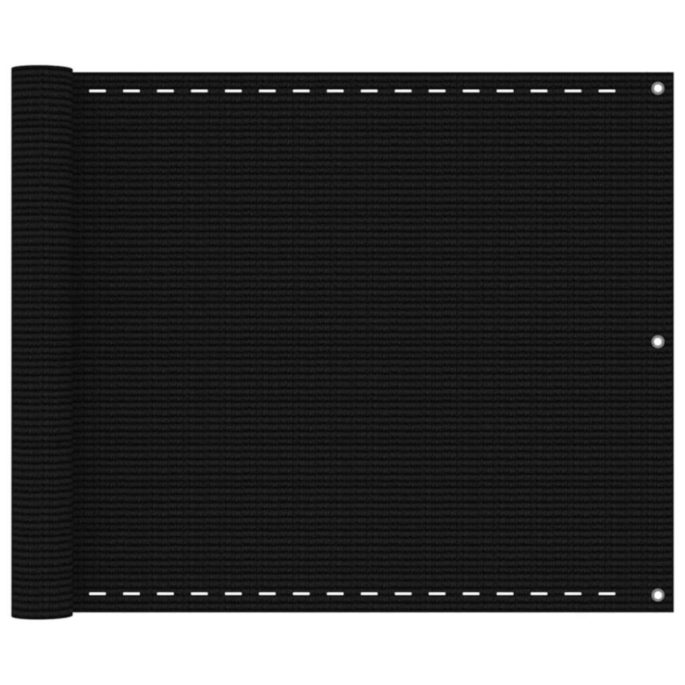 vidaXL Balkongskärm svart 75x300 cm HDPE