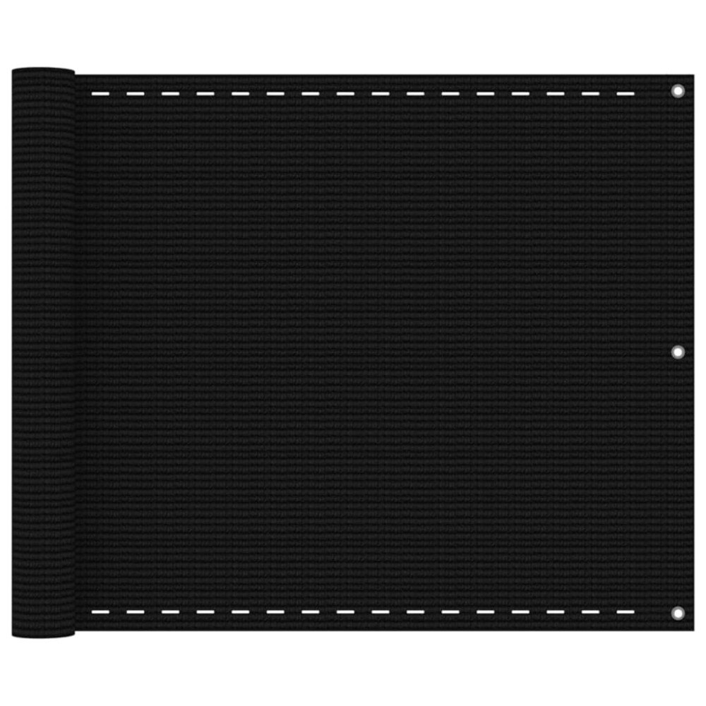 vidaXL Balkongskärm svart 75x400 cm HDPE