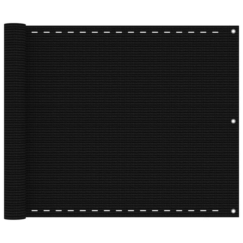 vidaXL Balkongskärm svart 75x400 cm HDPE