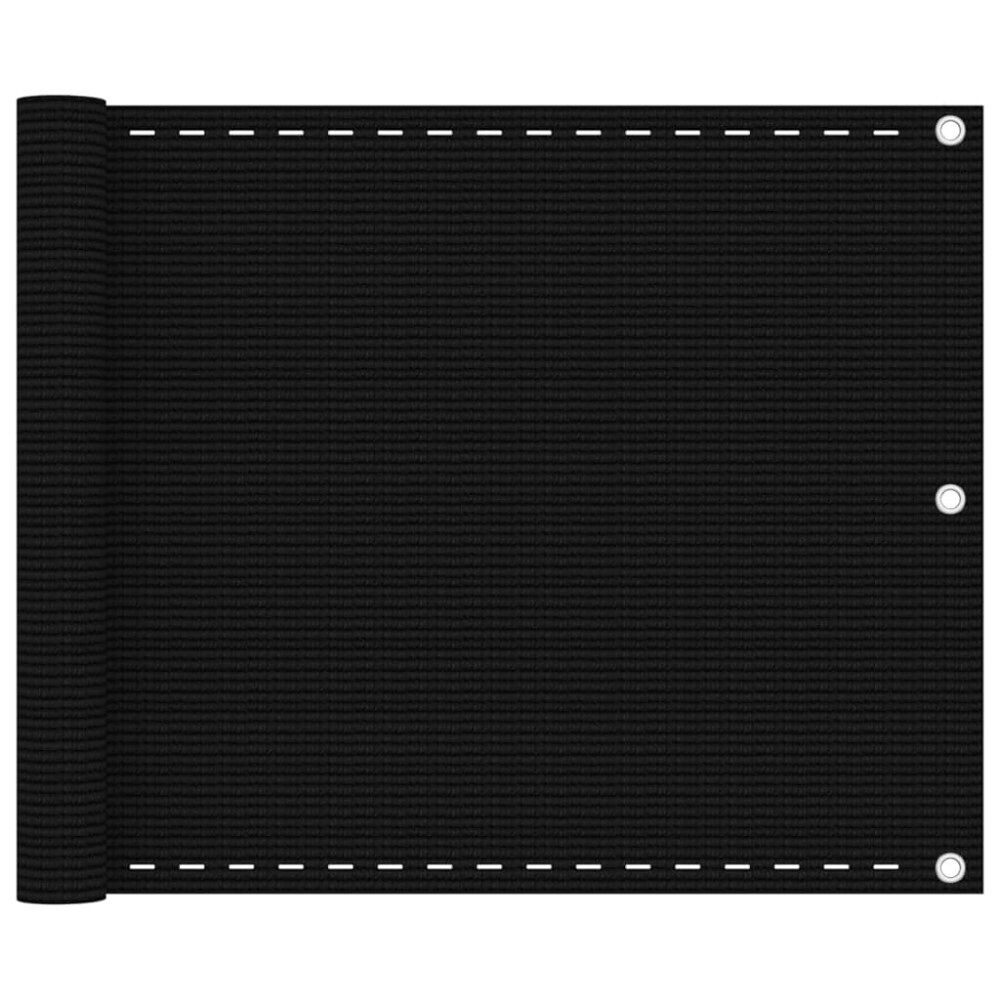 vidaXL Balkongskärm svart 75x500 cm HDPE