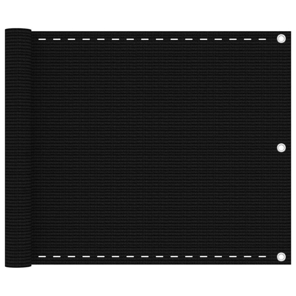 vidaXL Balkongskärm svart 75x600 cm HDPE