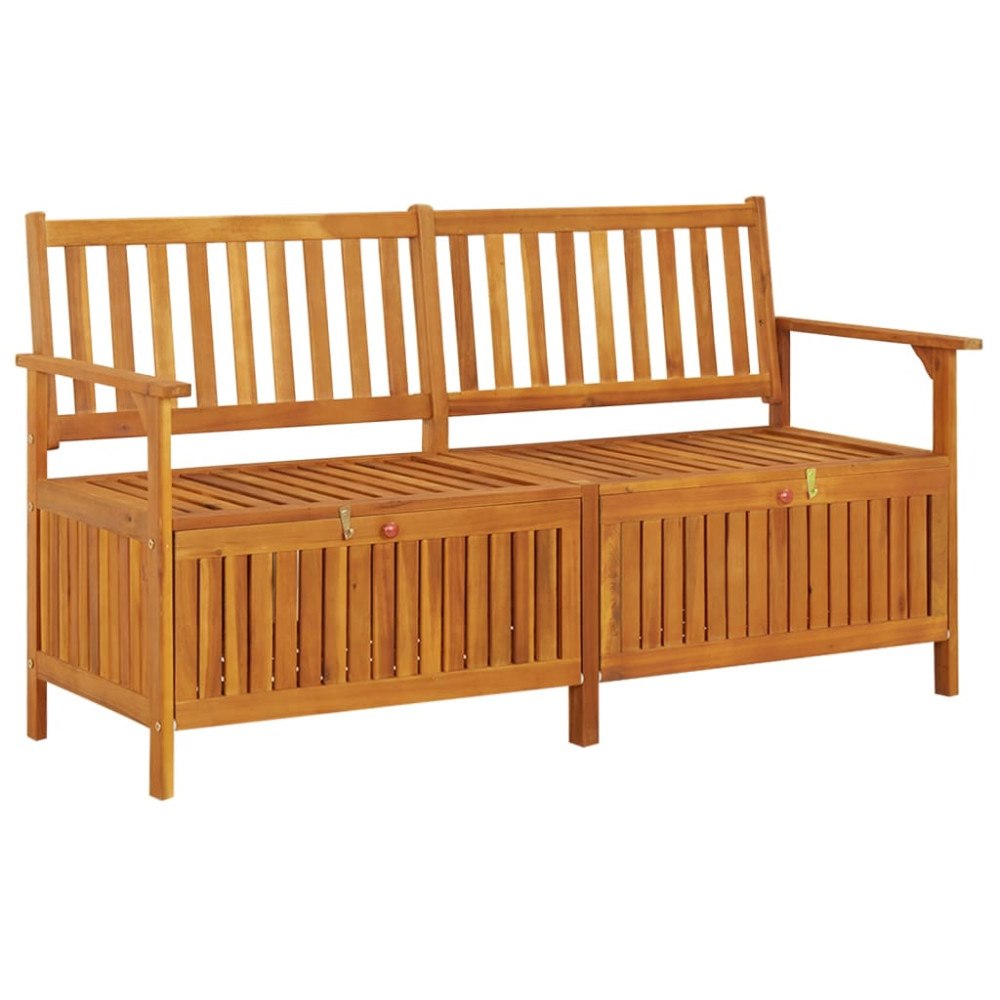 vidaXL Förvaringsbänk 148 cm massivt akaciaträ