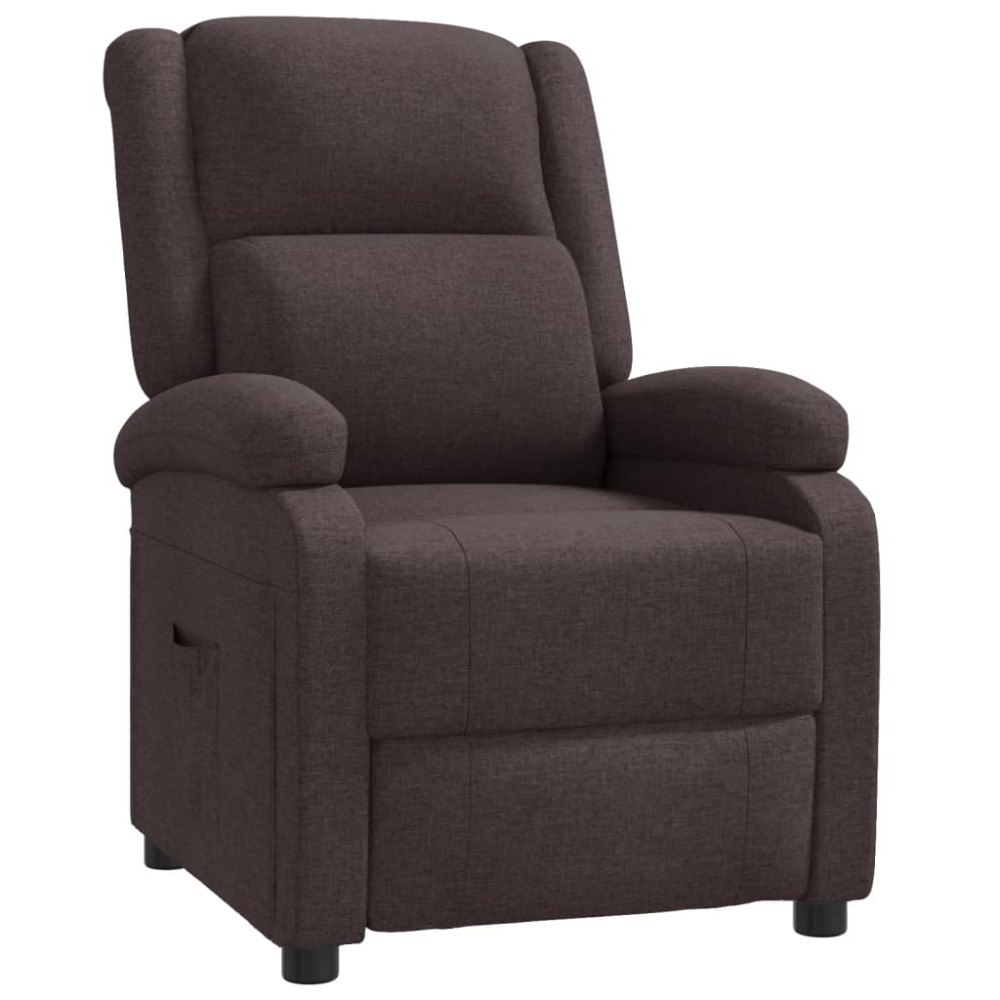 vidaXL Reclinerfåtölj mörkbrun tyg