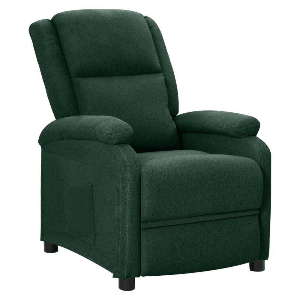 vidaXL Reclinerfåtölj mörkgrön tyg