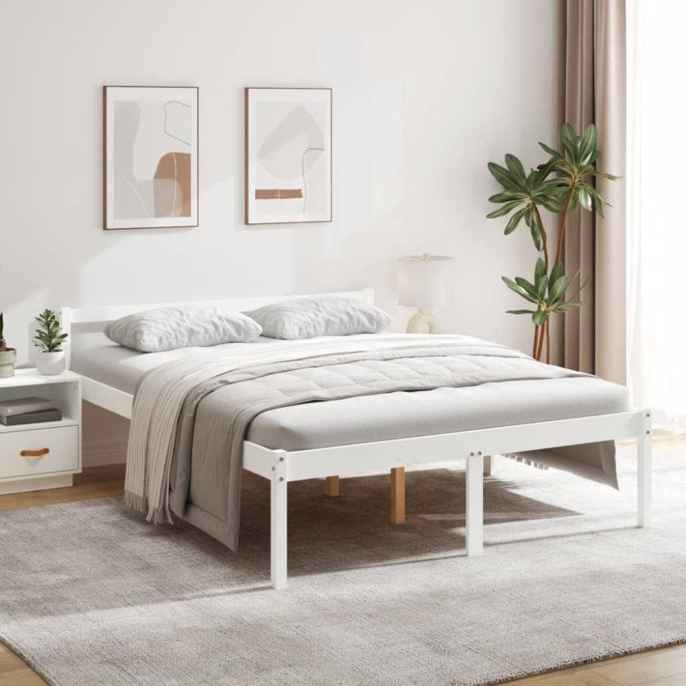 vidaXL Säng vit 160x200 cm massiv furu