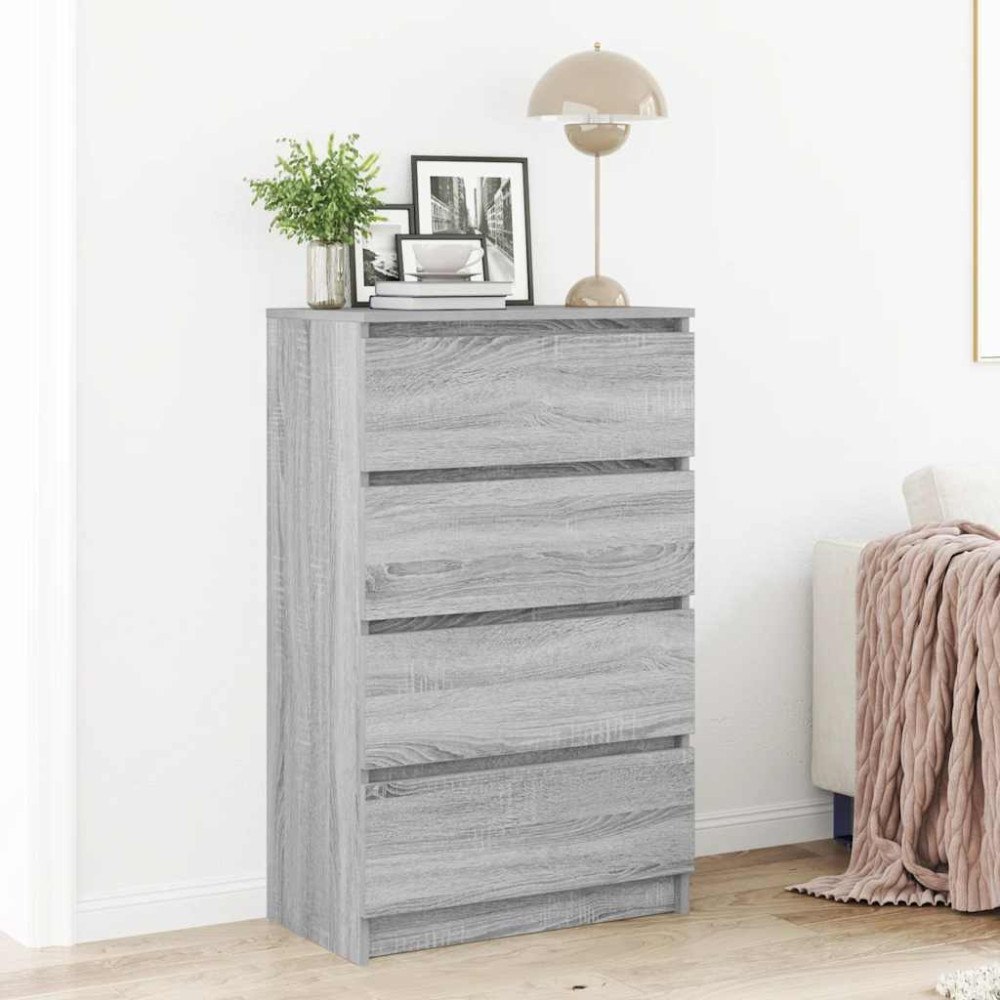 vidaXL Byrå grå sonoma 60x35x98,5 cm konstruerat trä