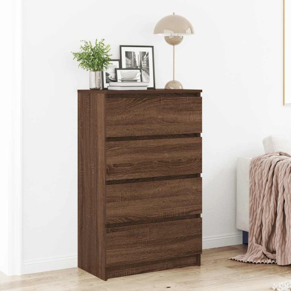 vidaXL Byrå brun ek 60x35x98,5 cm konstruerat trä