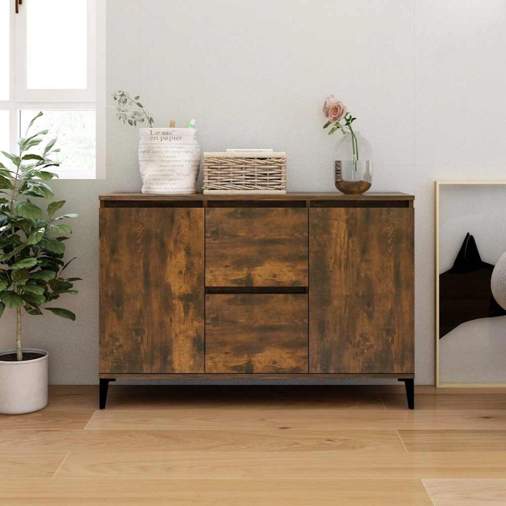 vidaXL Skänk rökfärgad ek 102x35x70 cm konstruerat trä
