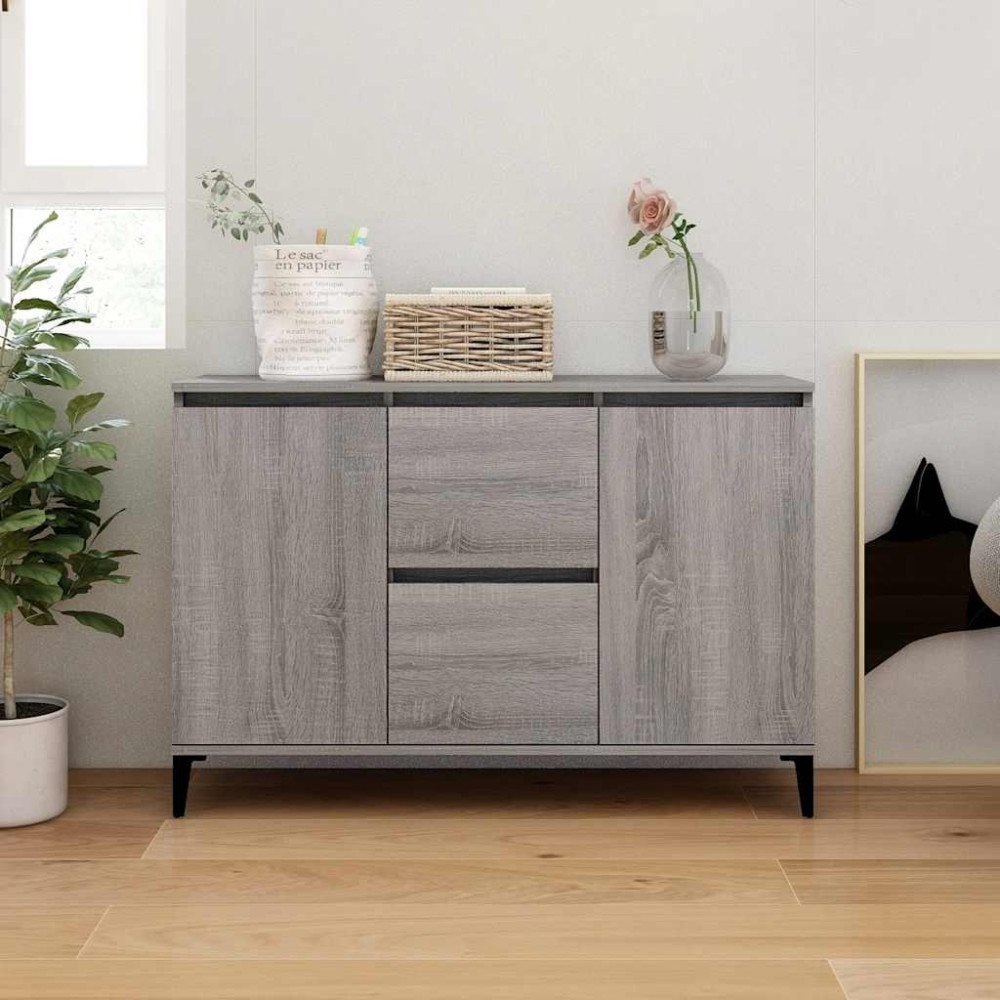 vidaXL Skänk grå sonoma 102x35x70 cm konstruerat trä
