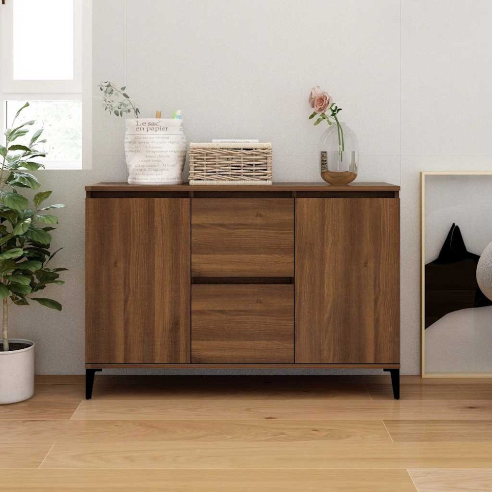 vidaXL Skänk brun ek 102x35x70 cm konstruerat trä