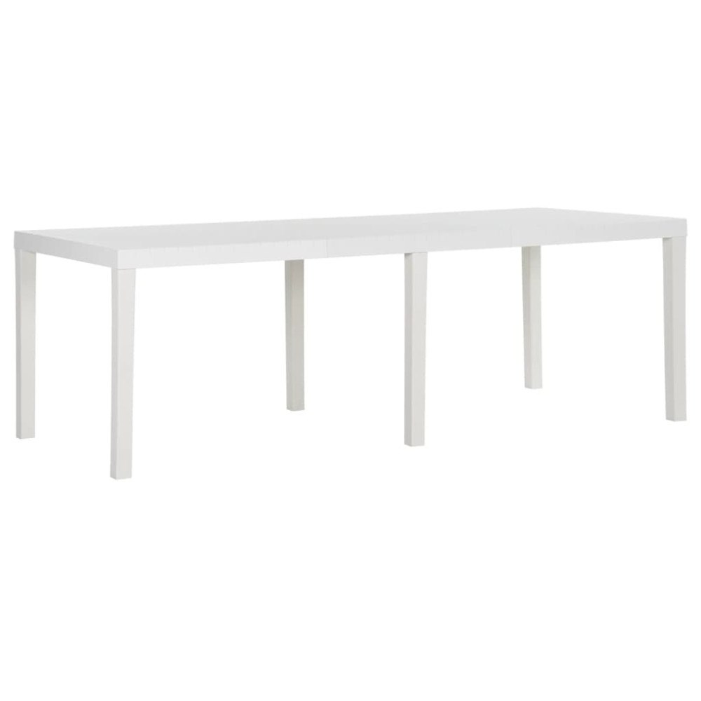 vidaXL Utebord 220x90x72 cm PP vit