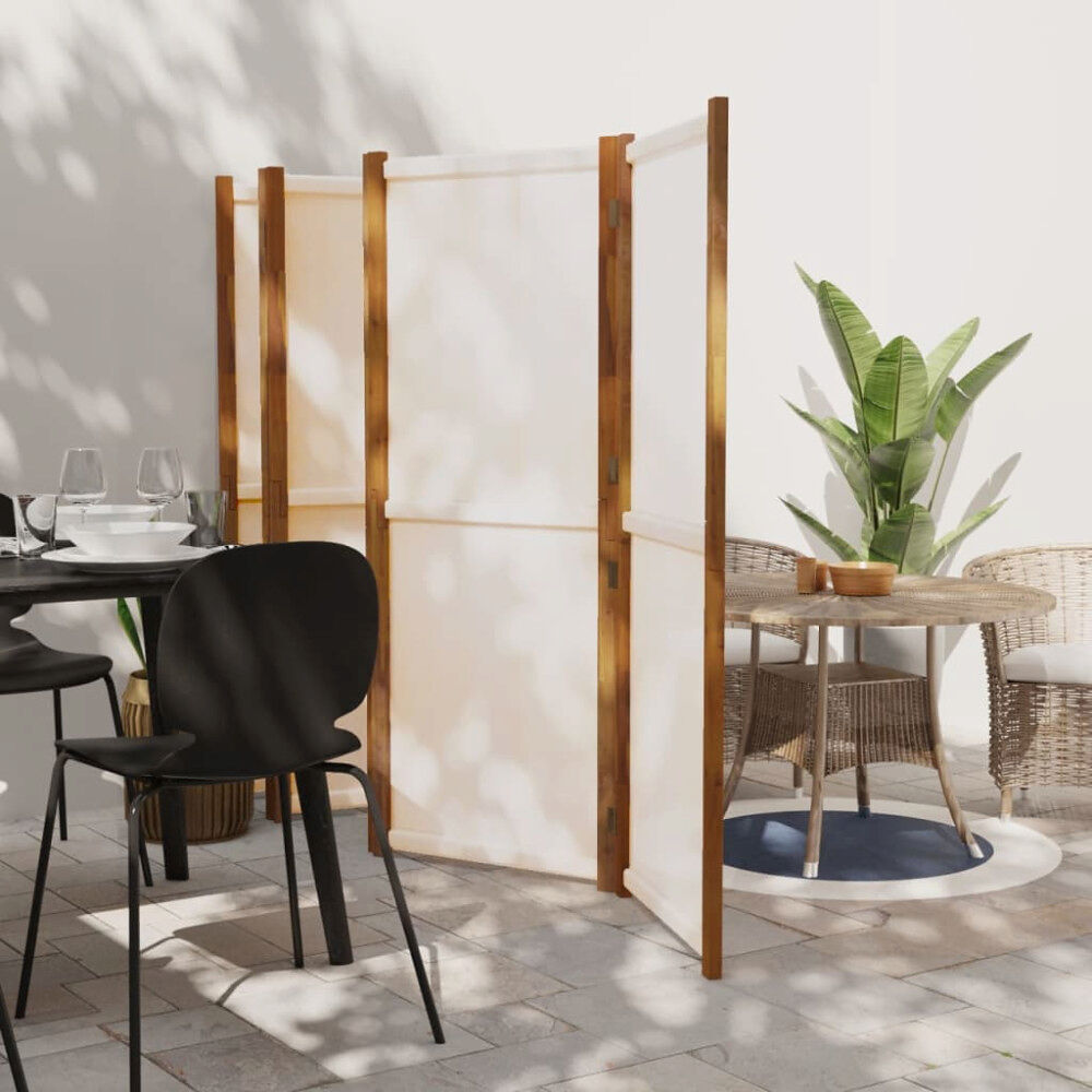 vidaXL Rumsavdelare 6 paneler gräddvit 420x180 cm
