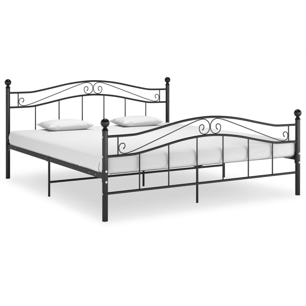 vidaXL Sängram utan madrass svart metall 160x200 cm