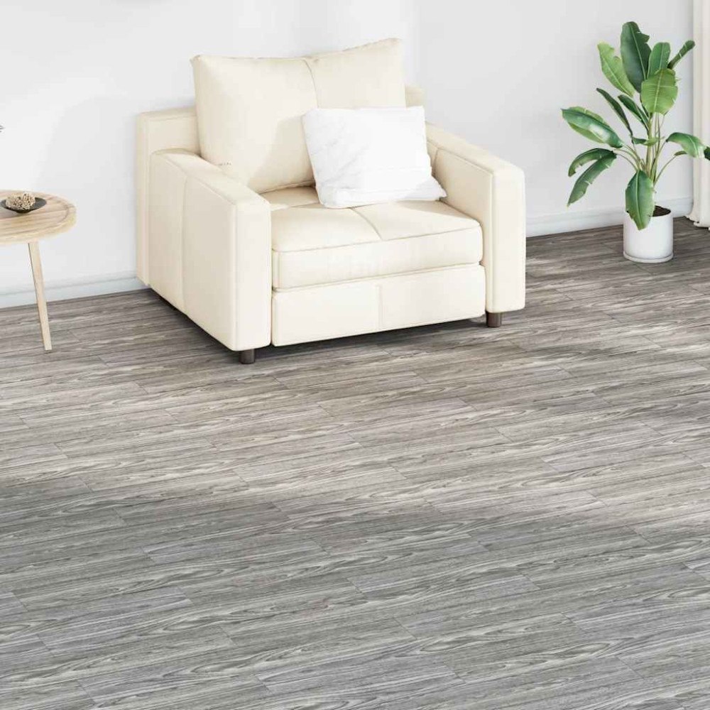 vidaXL Självhäftande PVC-golvbrädor 2,51 m² 2 mm mörkgrå