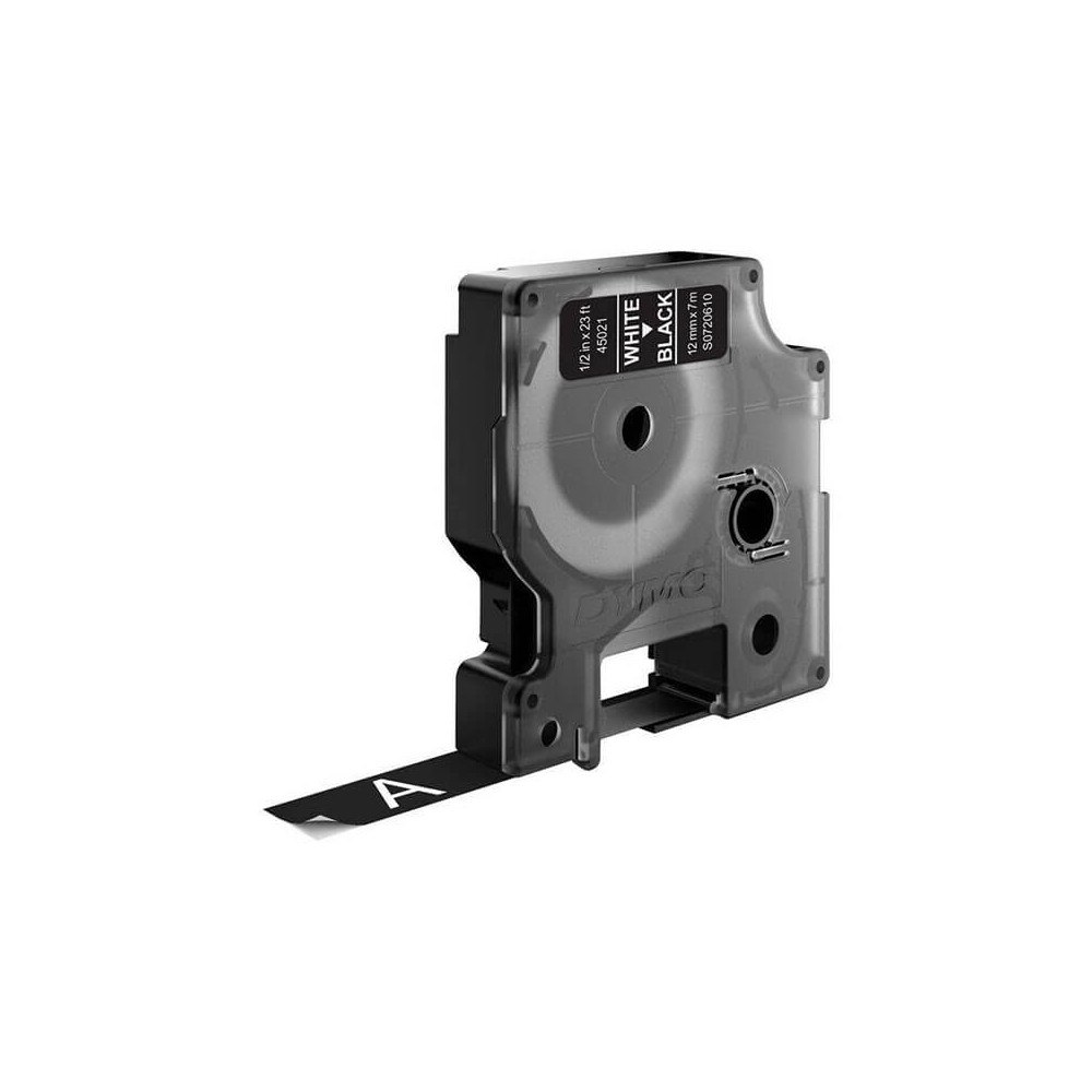 DYMO Ribbon S0720610 45021 12mm White on Black