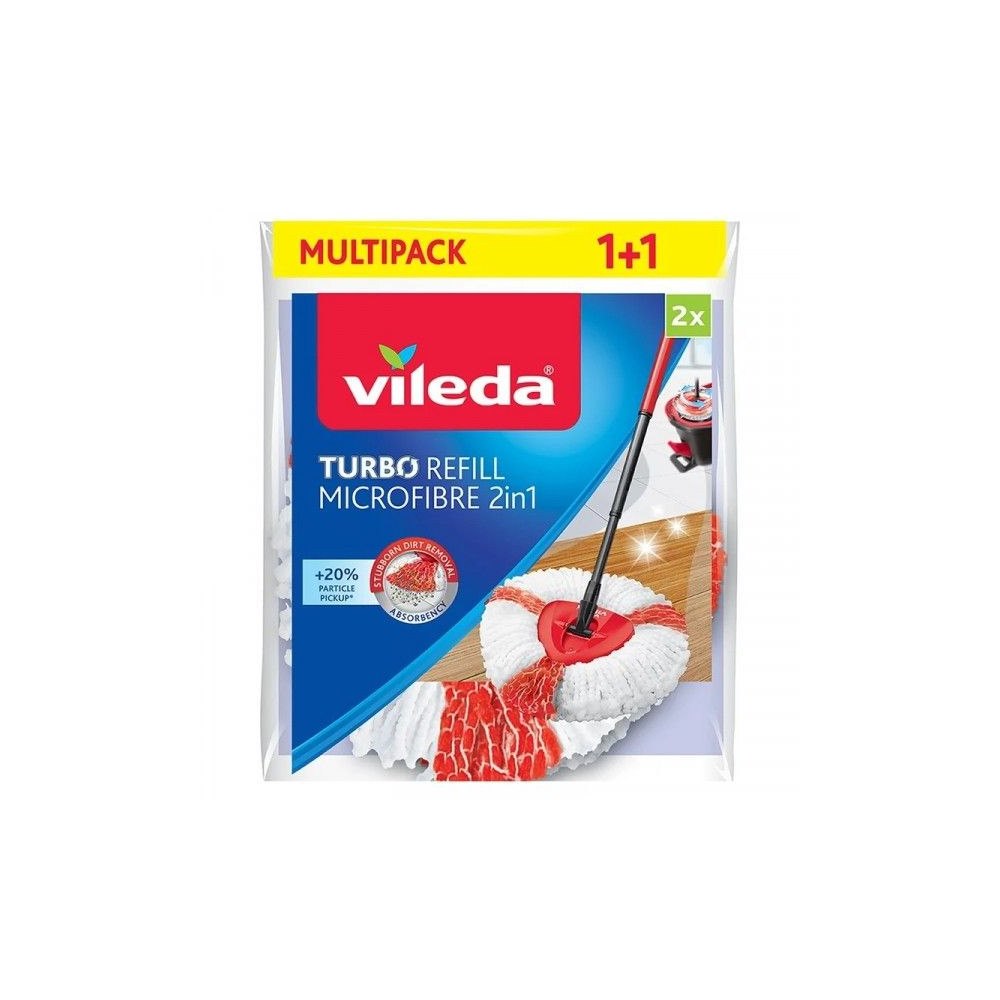 Vileda Vileda 4023103198227, Mopphuvud, Röd, Vit, Mikrofiber, Polya...
