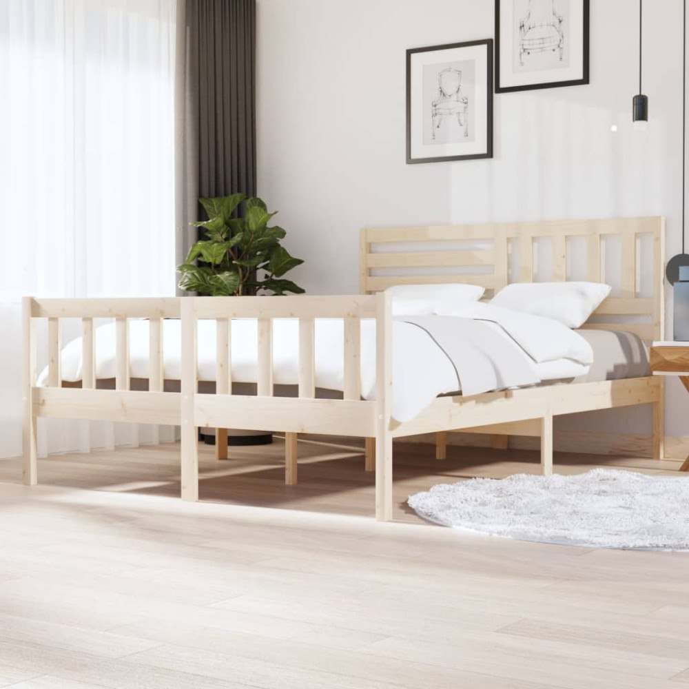 vidaXL Sängram massivt trä 160x200 cm