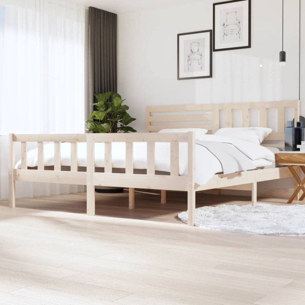 vidaXL Sängram massivt trä 200x200 cm
