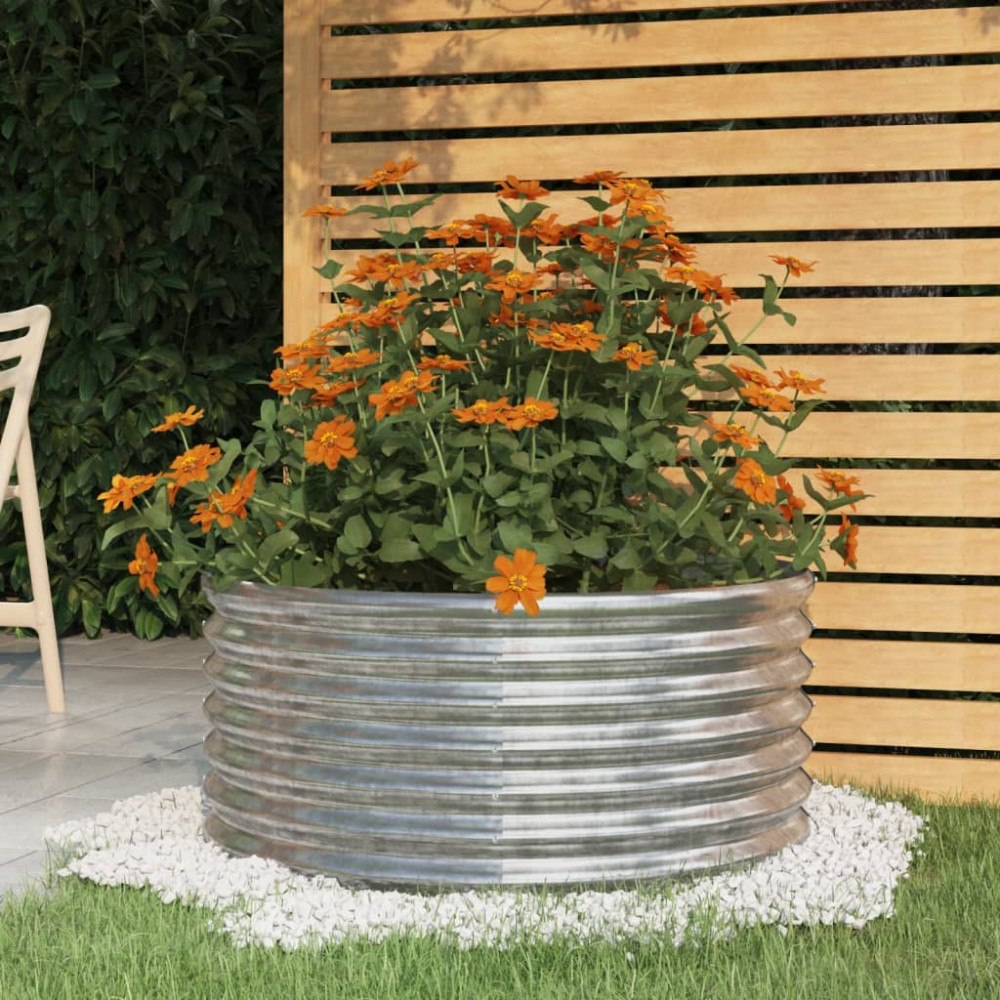 vidaXL Odlingslåda galvaniserat stål 80x80x38 cm silver