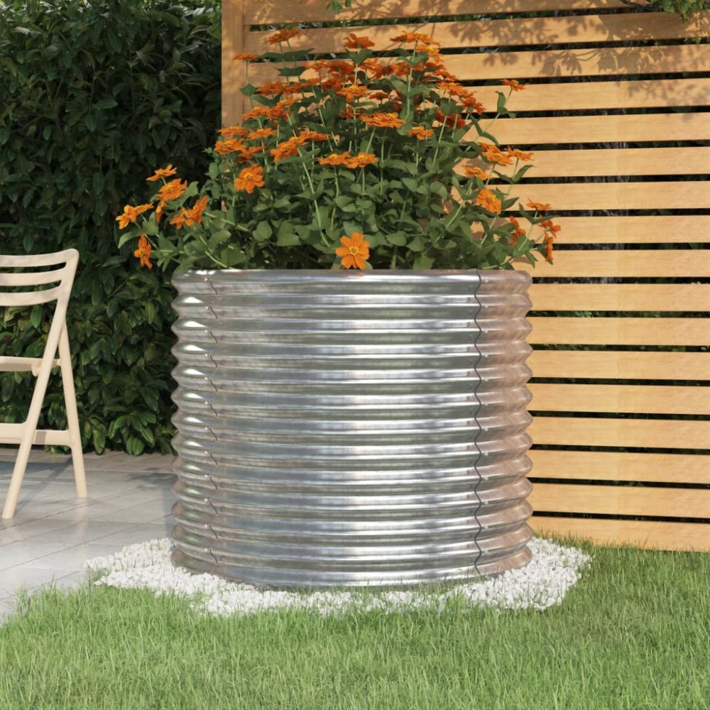 vidaXL Odlingslåda galvaniserat stål 80x80x68 cm silver