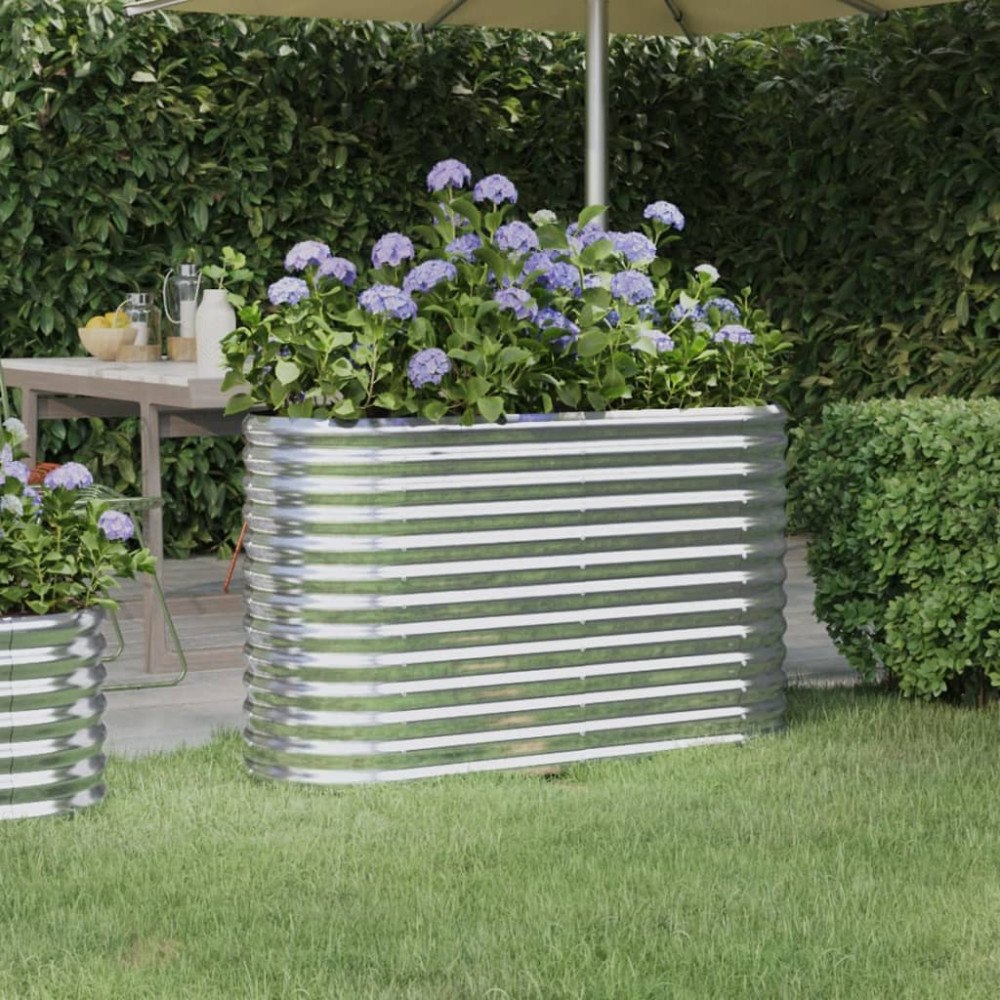 vidaXL Odlingslåda galvaniserat stål 114x40x68 cm silver