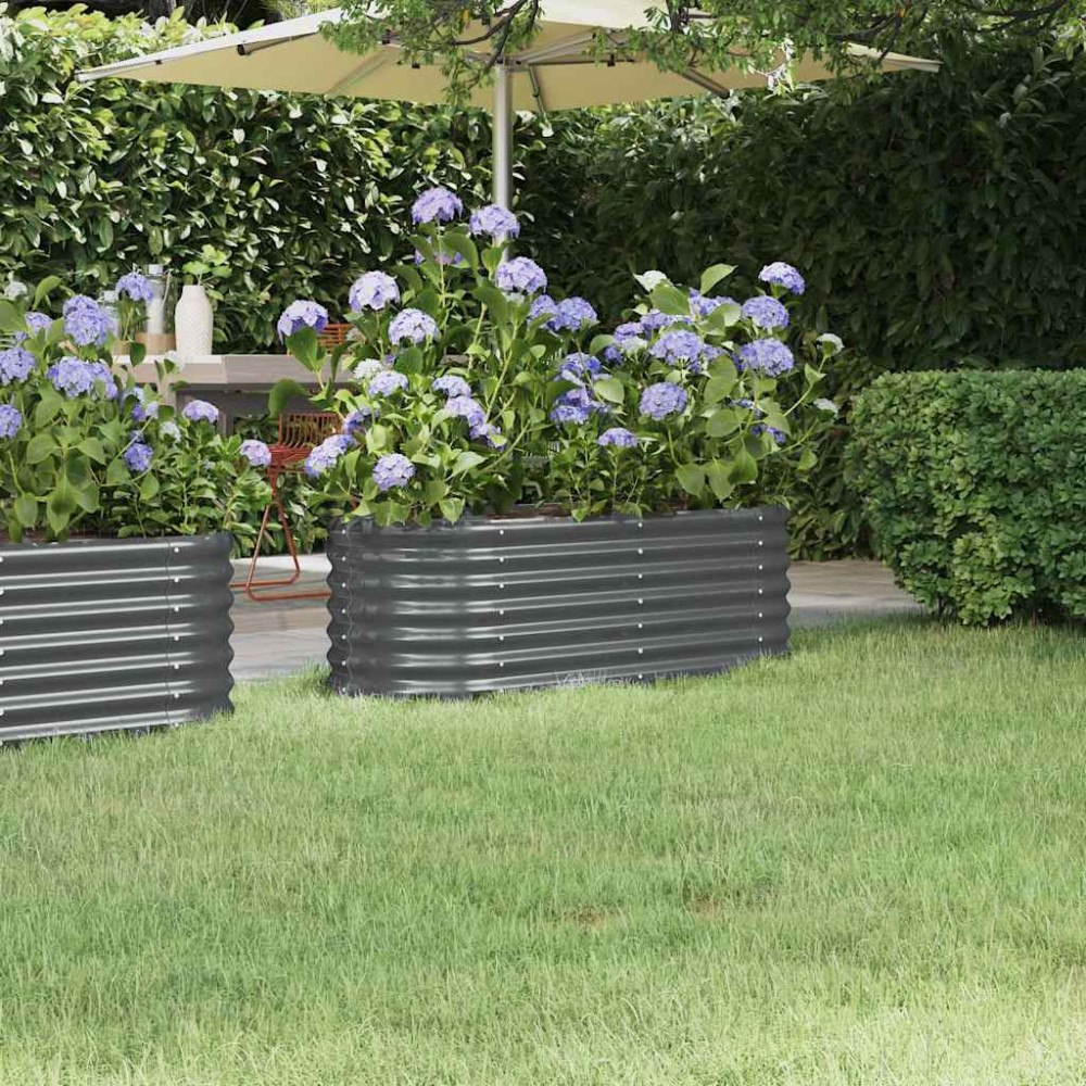 vidaXL Odlingslåda galvaniserat stål 114x40x36 cm antracit