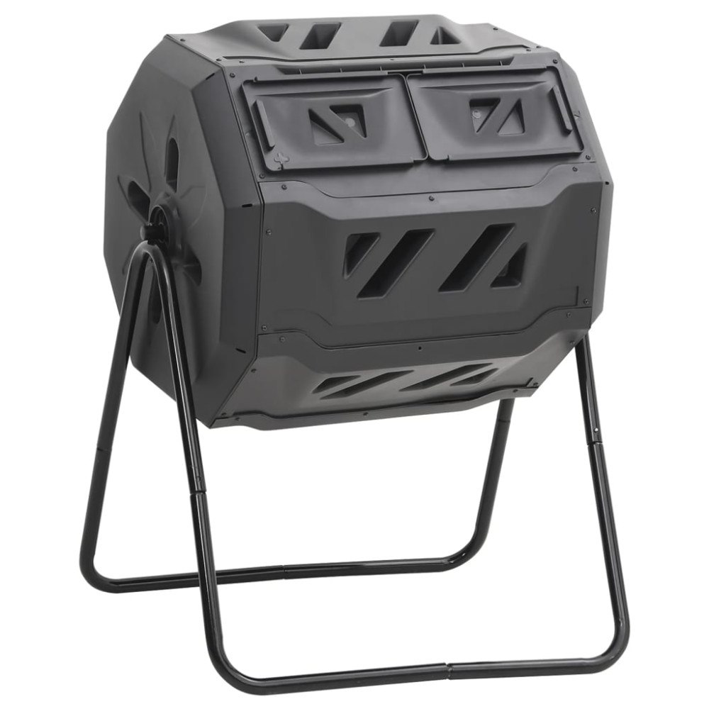 vidaXL Kompostlåda för trädgården svart 73x64x95 cm 160 L