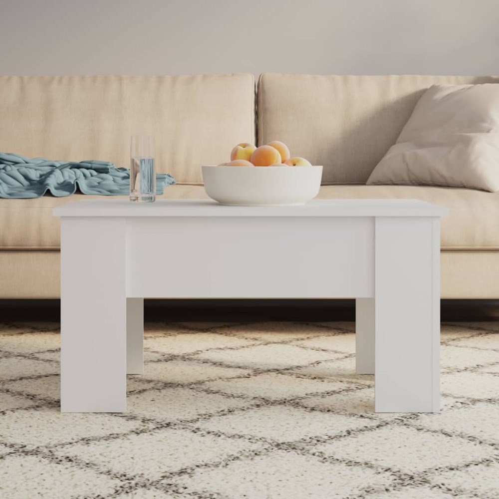 vidaXL Soffbord vit 79x49x41 cm konstruerat trä