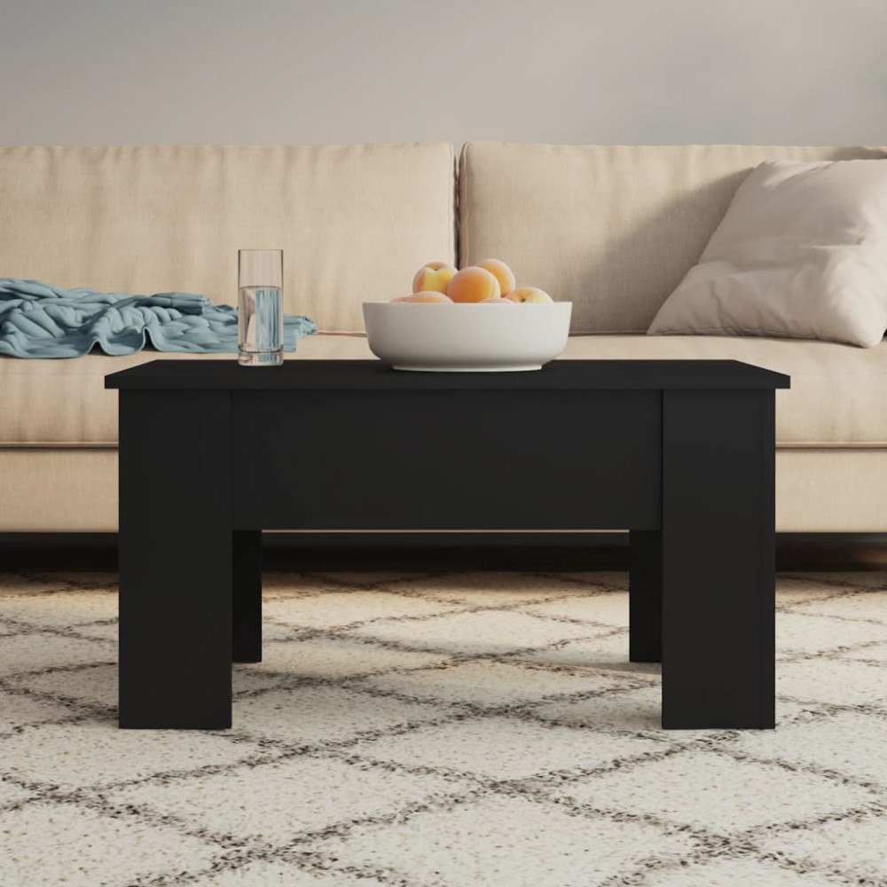 vidaXL Soffbord svart 79x49x41 cm konstruerat trä