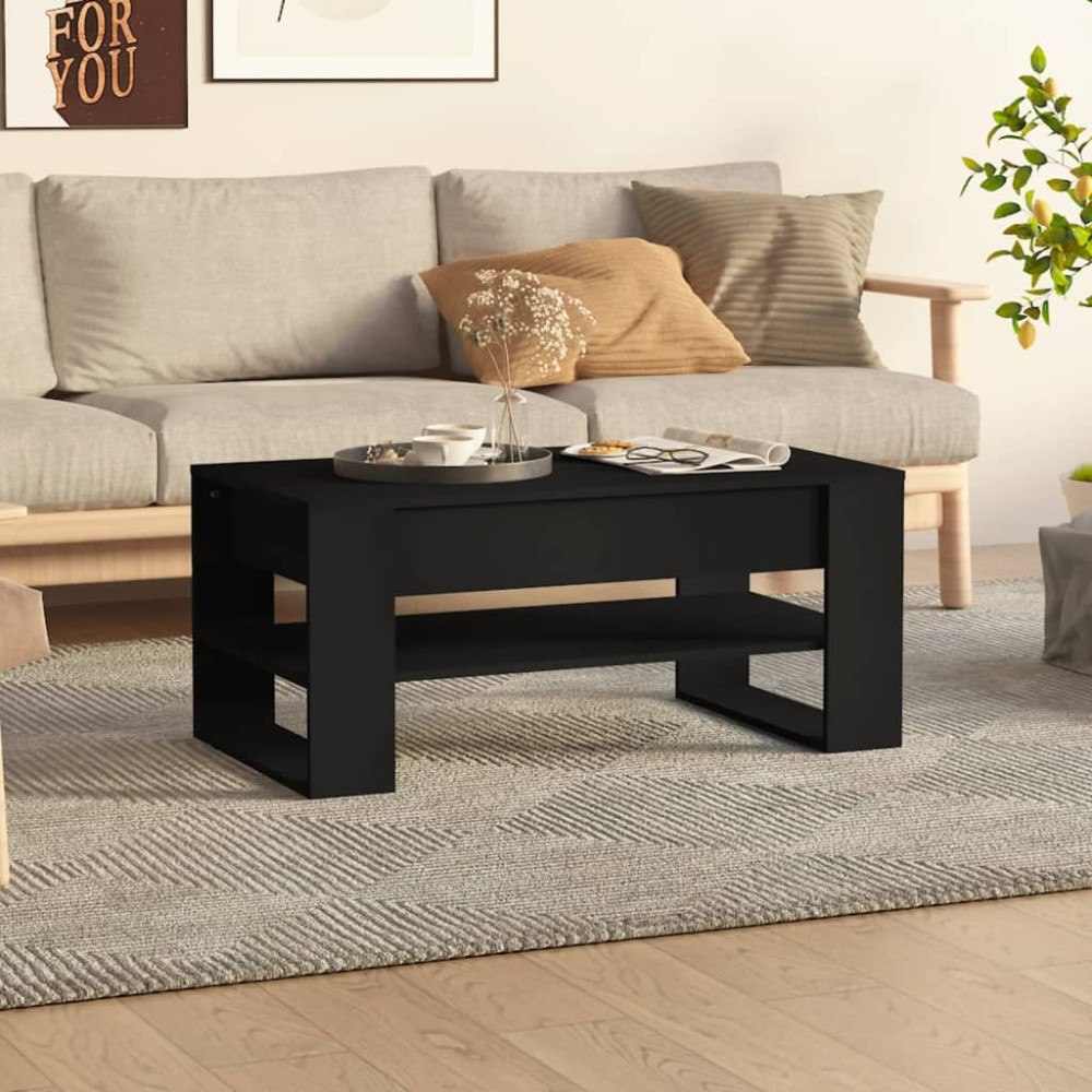 vidaXL Soffbord svart 102x55x45 cm konstruerat trä