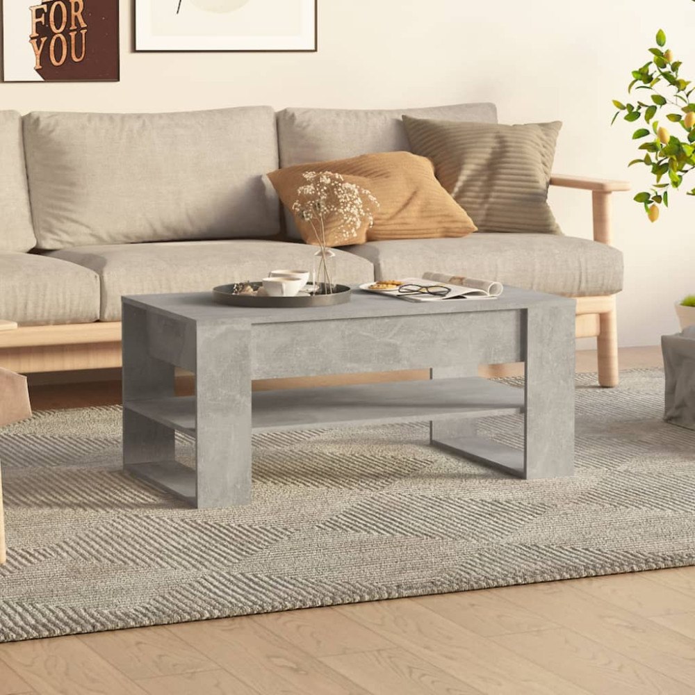 vidaXL Soffbord betonggrå 102x55x45 cm konstruerat trä