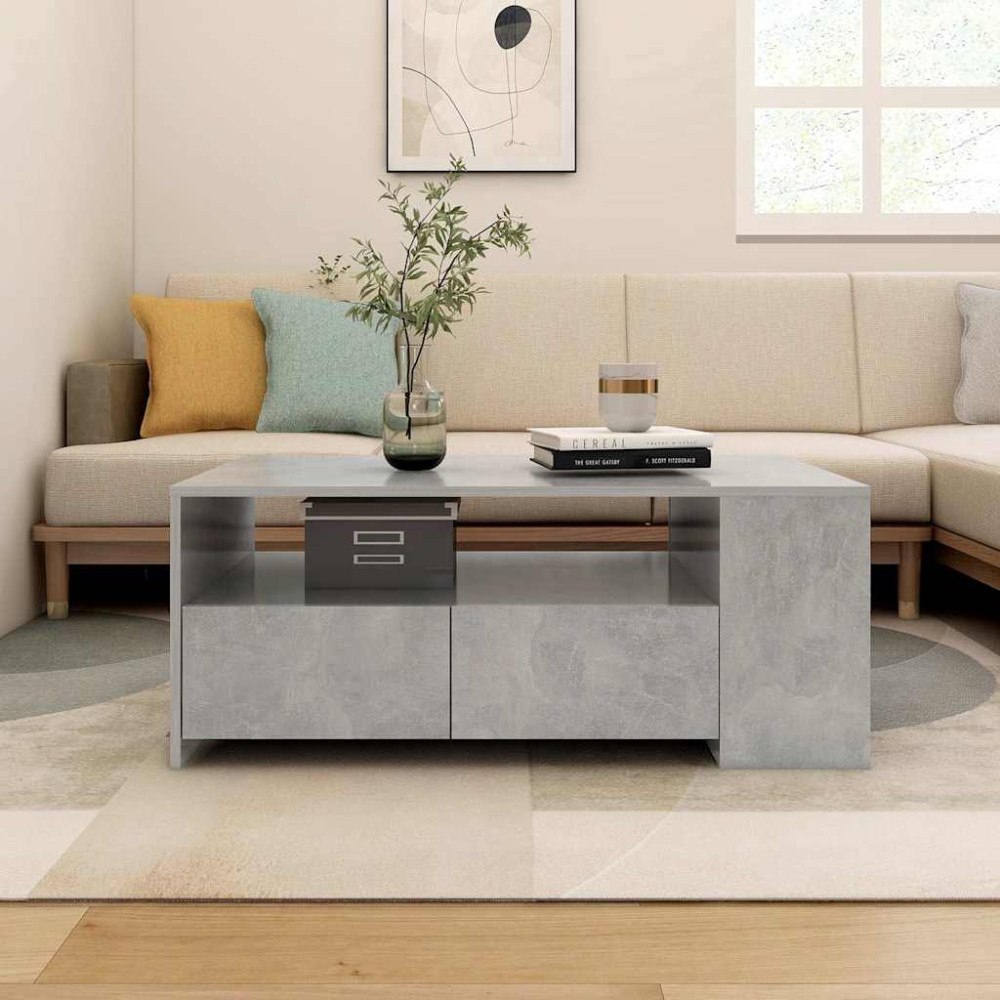 vidaXL Soffbord betonggrå 102x55x42 cm konstruerat trä