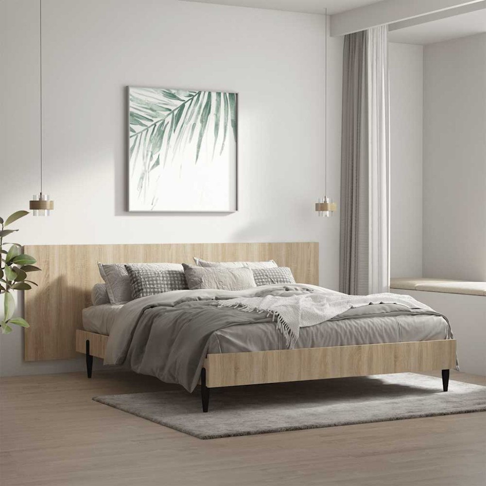 vidaXL Vägghängd sänggavel sonoma-ek 240x1,5x80 cm konstruerat trä