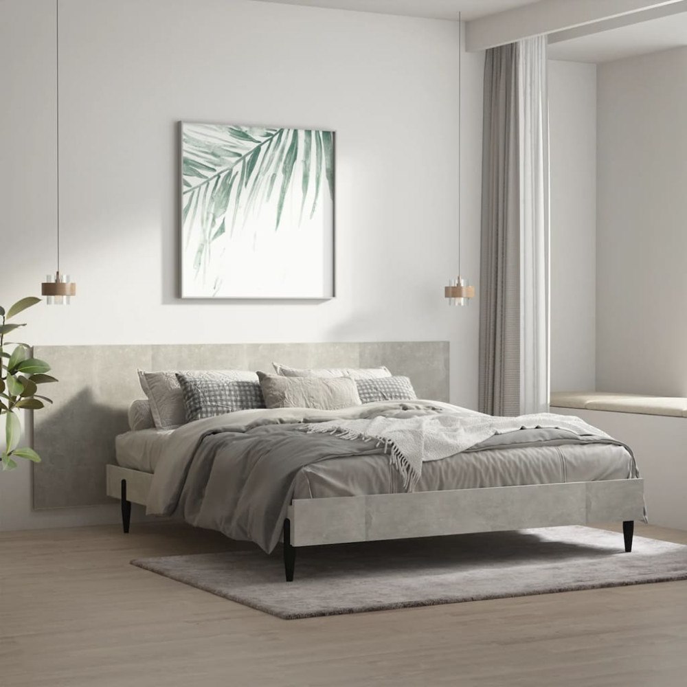 vidaXL Vägghängd sänggavel betonggrå 240x1,5x80 cm konstruerat trä