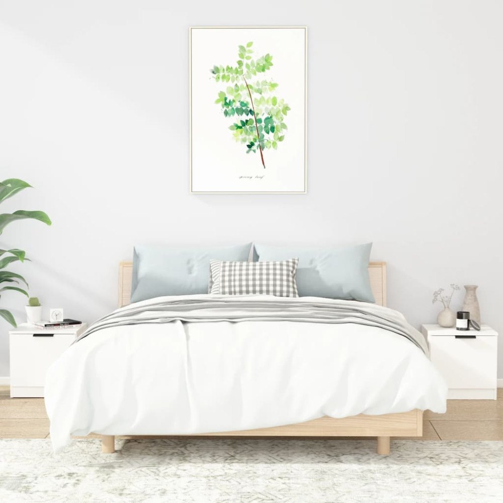 vidaXL Sängbord 2 st vit 40x39x40 cm