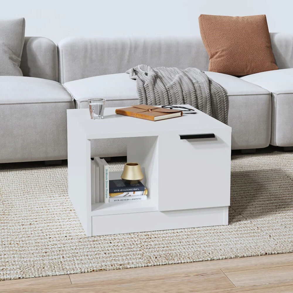 vidaXL Soffbord vit 50x50x36 cm konstruerat trä