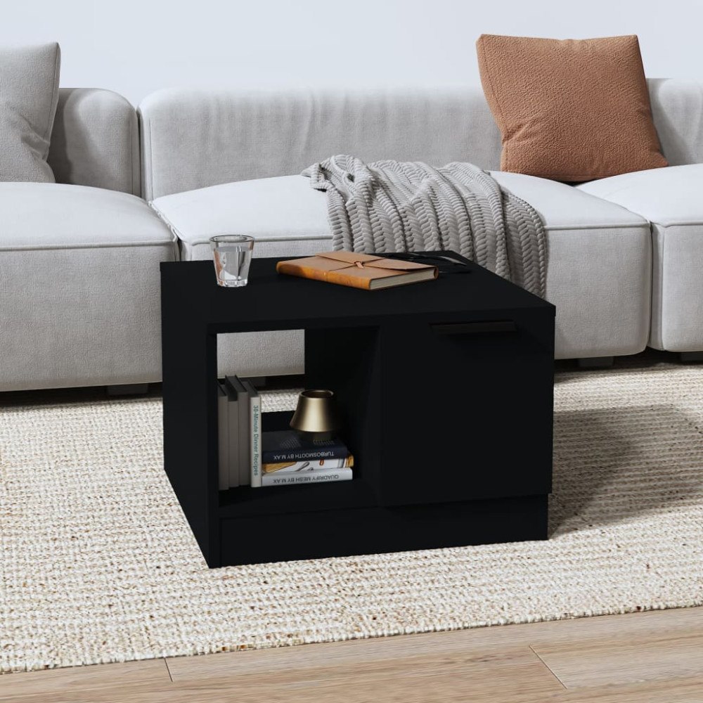vidaXL Soffbord svart 50x50x36 cm konstruerat trä