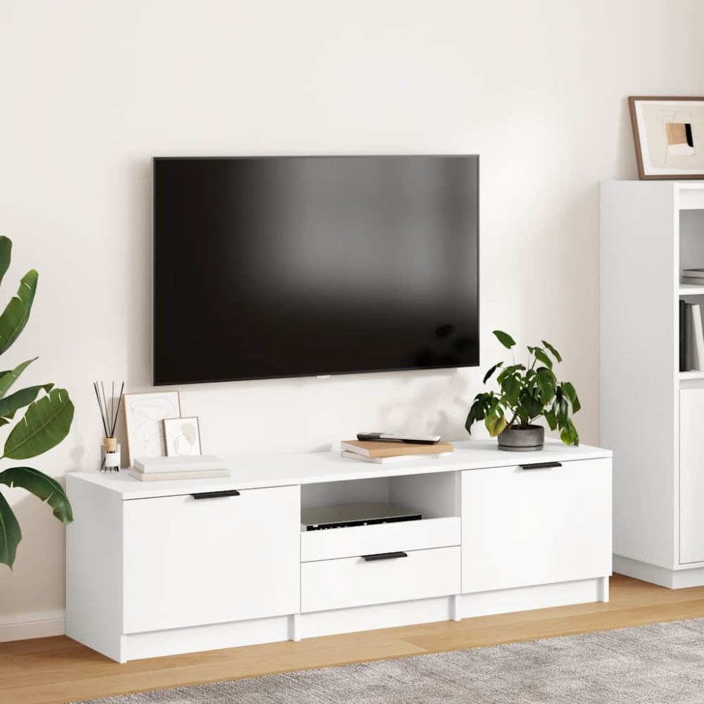 vidaXL TV-skåp vit 140x35x40 cm konstruerat trä