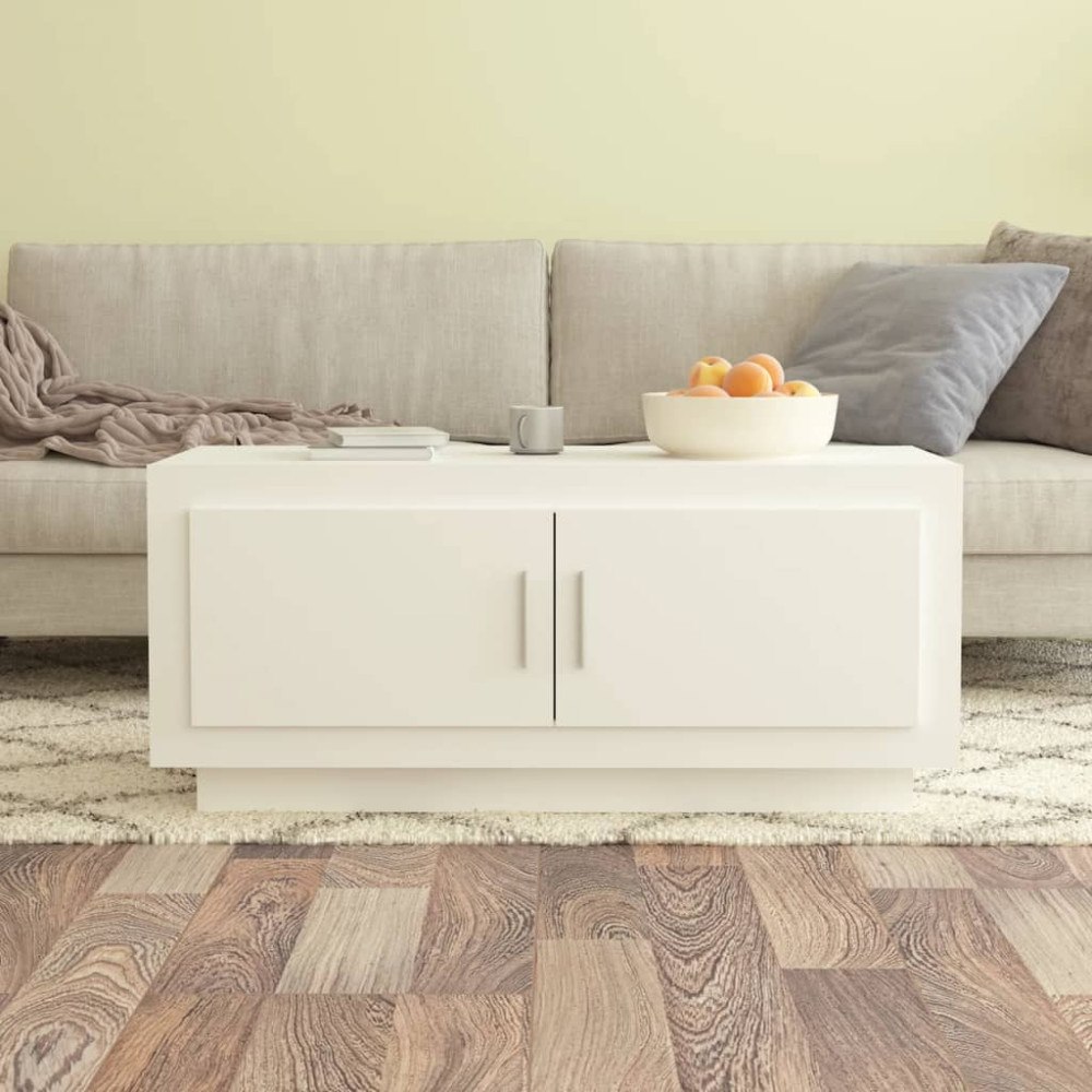 vidaXL Soffbord vit 102x50x45 cm konstruerat trä
