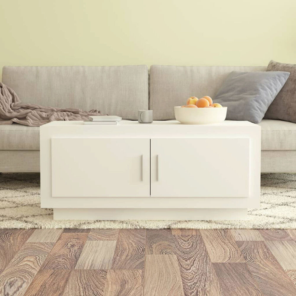 vidaXL Soffbord vit 102x50x45 cm konstruerat trä