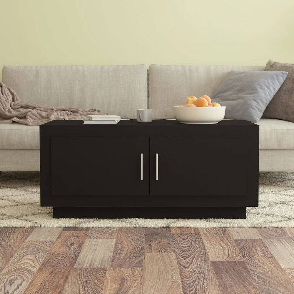 vidaXL Soffbord svart 102x50x45 cm konstruerat trä
