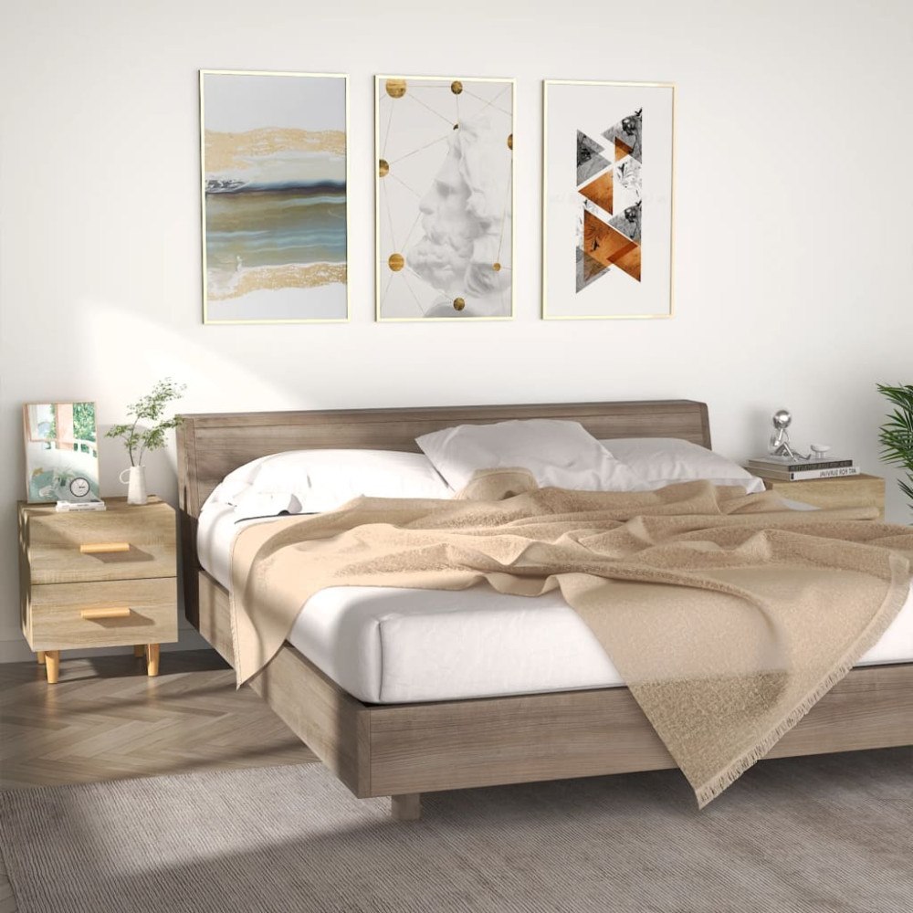 vidaXL Sängbord 2 st sonoma-ek 40x35x47,5 cm