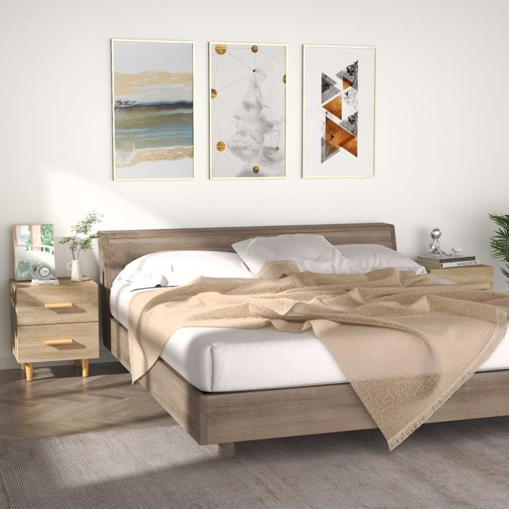 vidaXL Sängbord 2 st sonoma-ek 40x35x47,5 cm