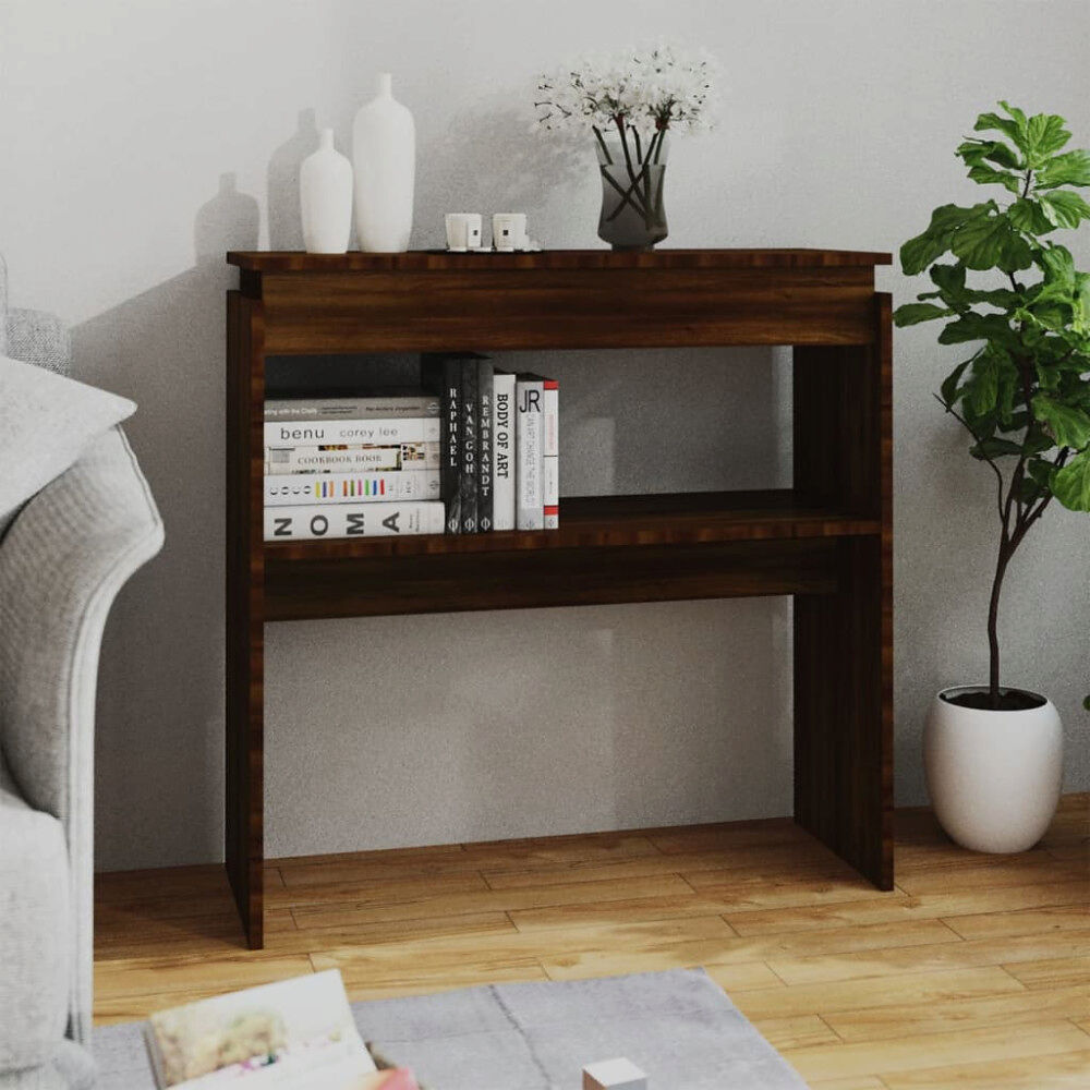 vidaXL Avlastningsbord brun ek 80x30x80 cm konstruerat trä