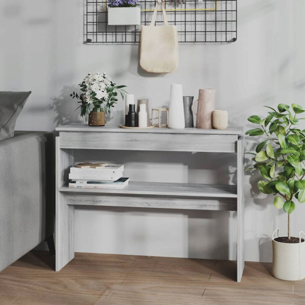 vidaXL Avlastningsbord grå sonoma 102x30x80 cm konstruerat trä